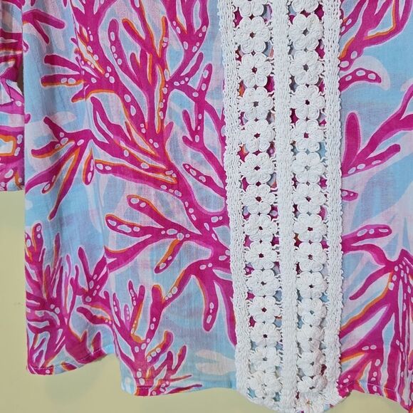 Lilly Pulitzer Luci V-Neck Cotton Tunic Size XXS Lightweight Vacation Coastal - Picture 10 of 16